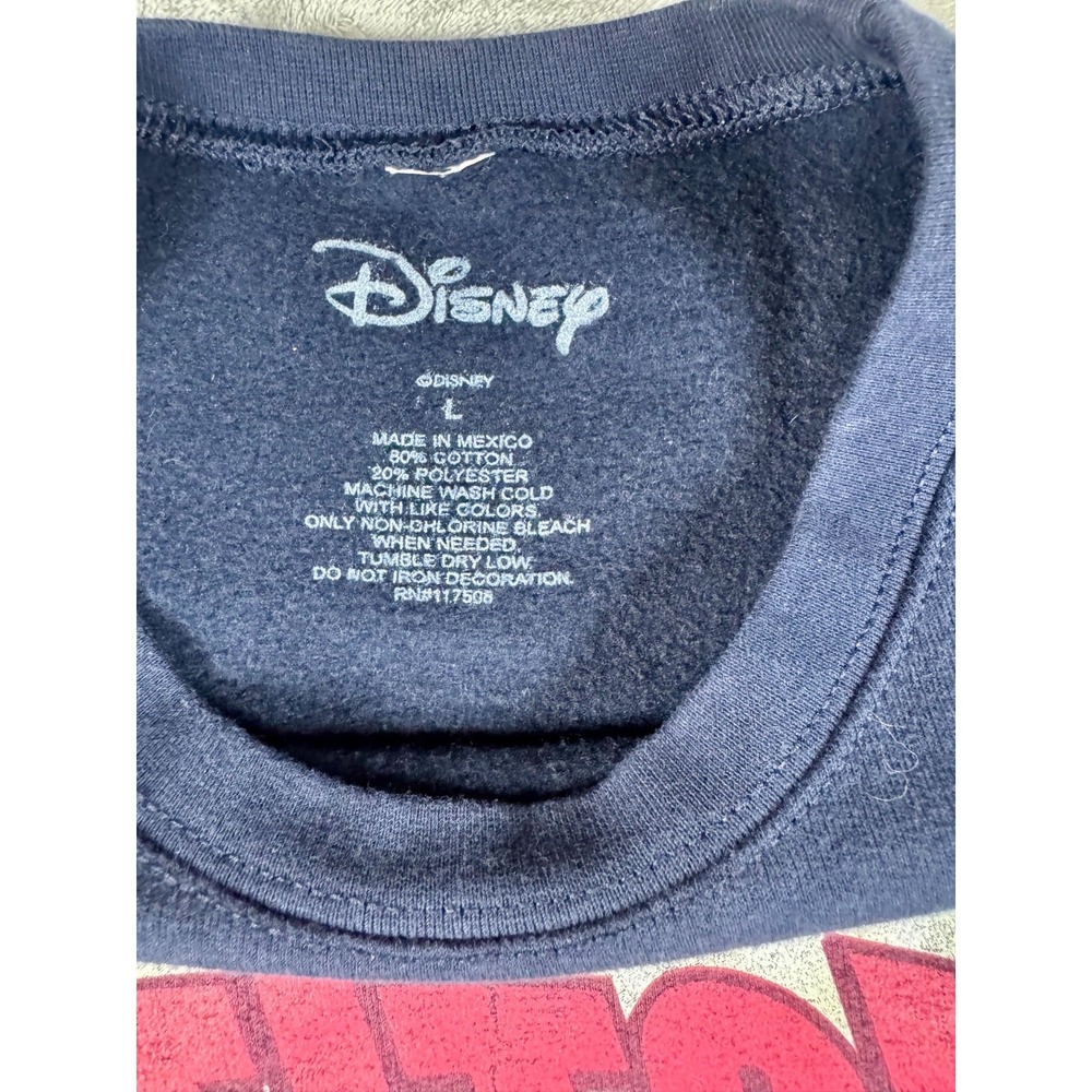 Disney Lilo & Stitch Elvis Model Citizen Graphic Sweatshirt Navy Large RN117508 - Picture 3 of 11